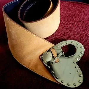 Escada | Accessories | 9s Escada Gold Suede Leather Wide  display picture 1